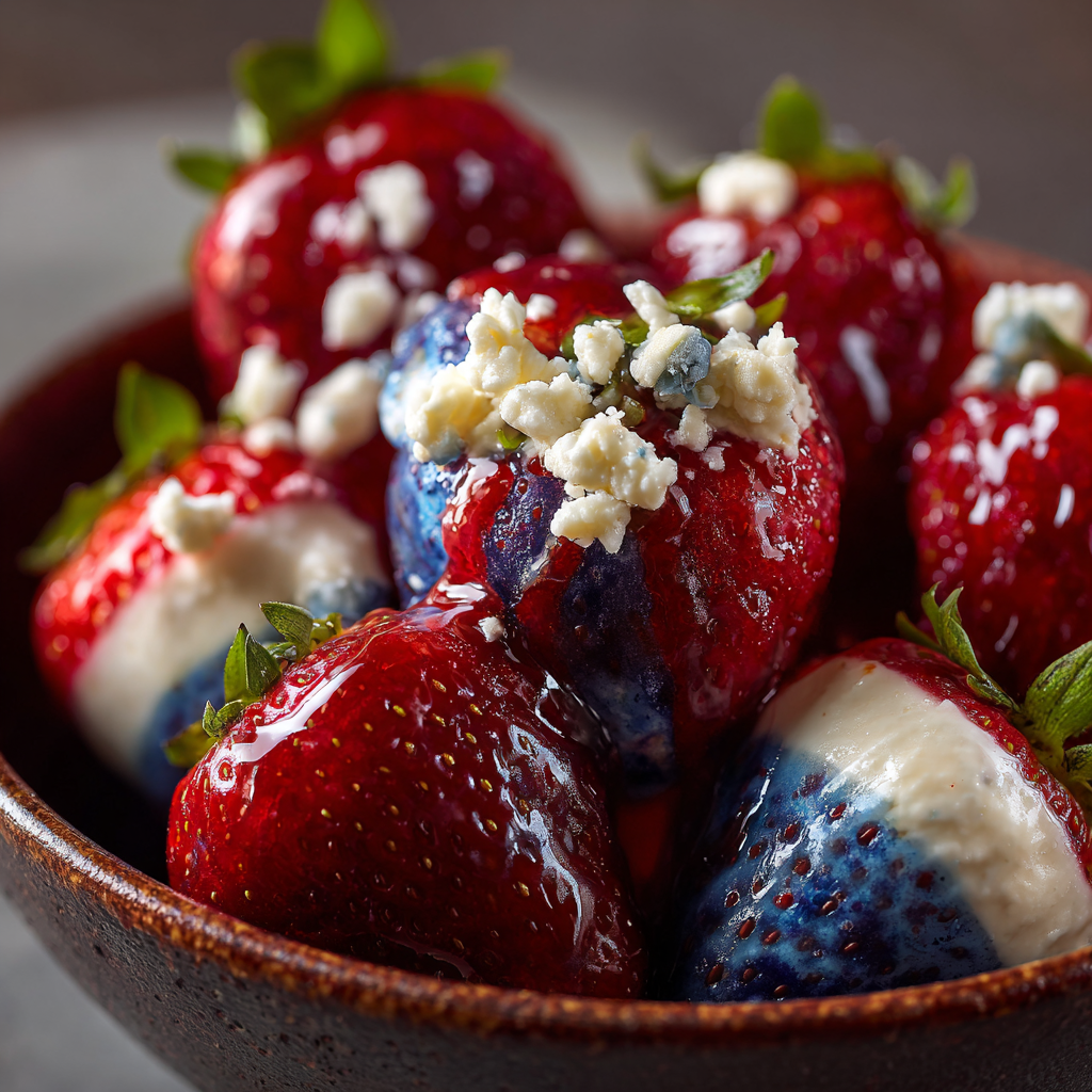 Easy Patriotic Cheesecake Strawberries Recipe
